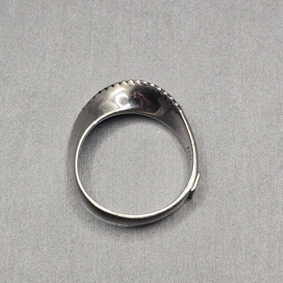 VTG Elle Sterling Silver Ruby Lab Diamond Band Ring Size 9 Wavy 4.13g - Picture 5 of 14